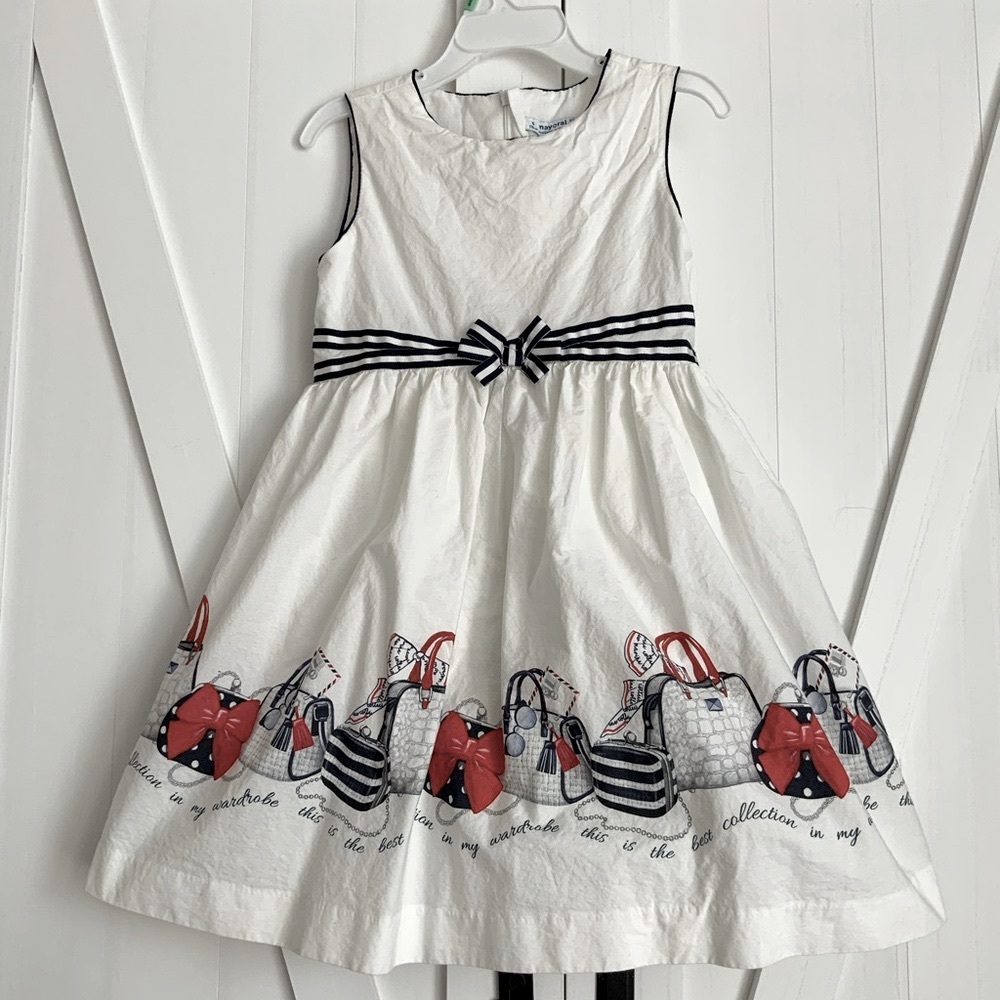 Mayoral border print dress